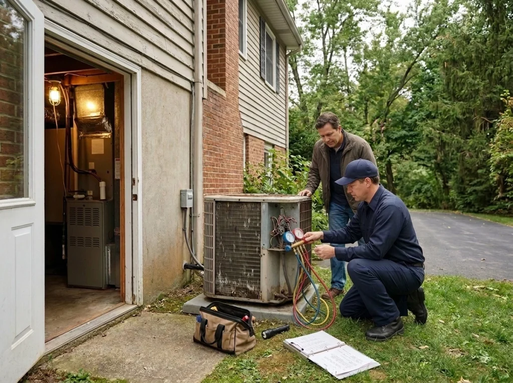 R-22 air conditioner repair versus replacement evaluation in Chambersburg